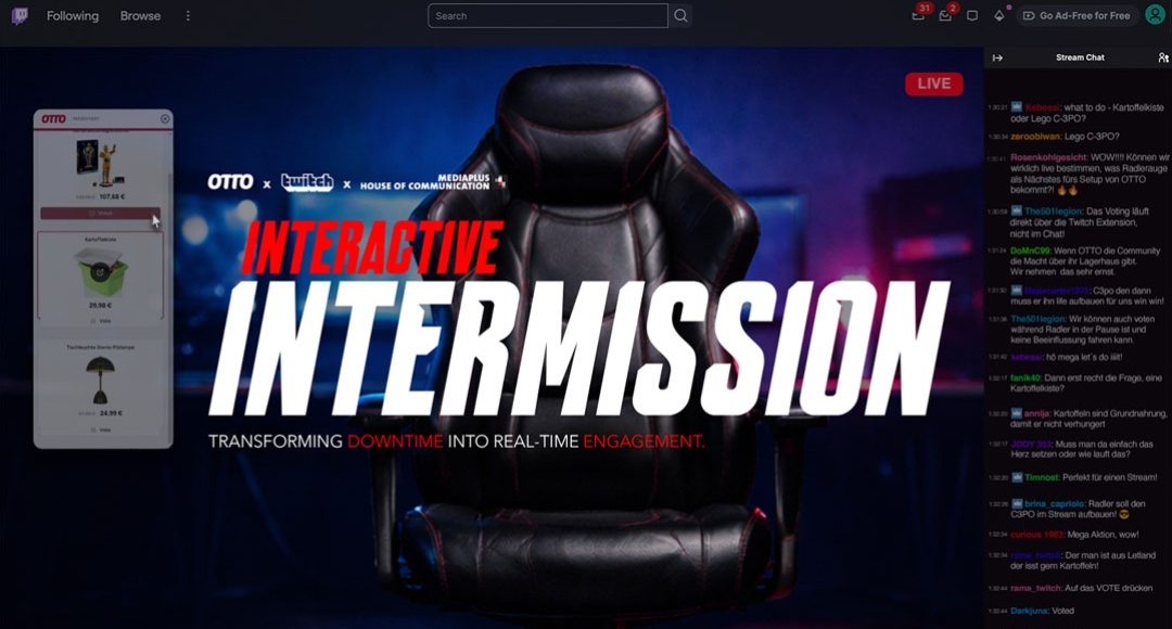 Streaming Pause Stream Mediaplus erschließt Streaming-Pausen als Werbefläche auf Twitch